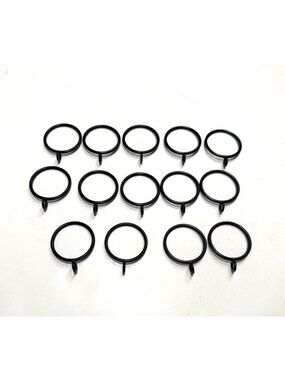 Black Metal 1 1/2" Curtain Rings Set of 14